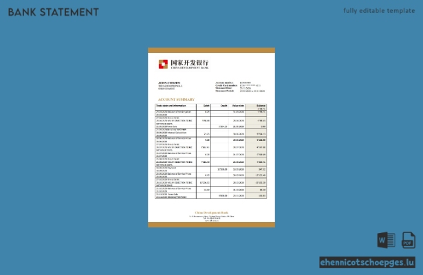 Beispiel für einen Satz der China Development Bank (Vorschau)